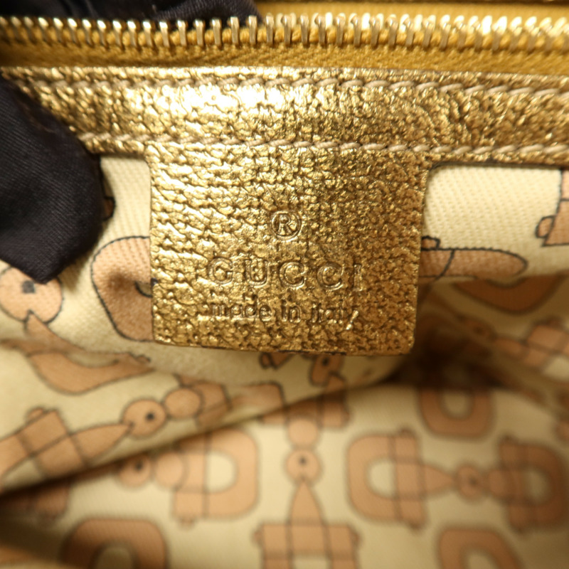 GUCCI 帆布Hand Bag金扣手挽袋-6