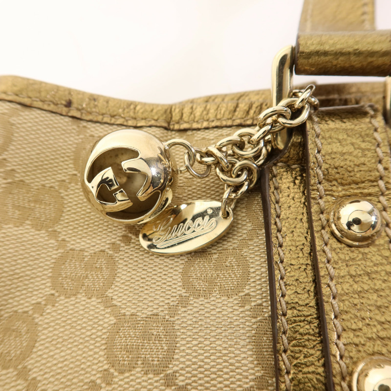GUCCI 帆布Hand Bag金扣手挽袋-8