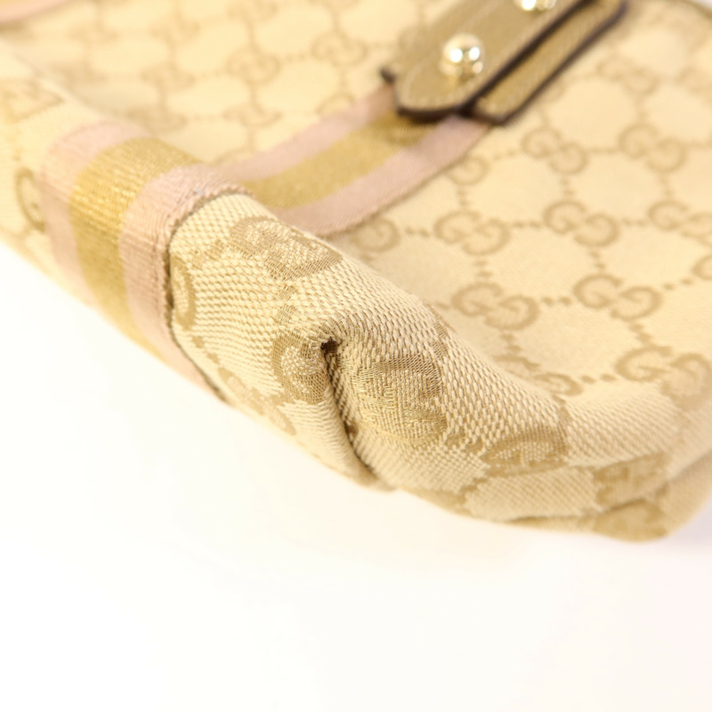 GUCCI 帆布Hand Bag金扣手挽袋-9