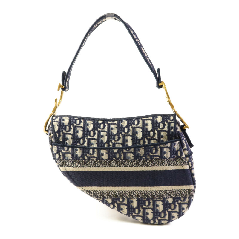 Dior 帆布Saddle Bag金扣手挽袋-2