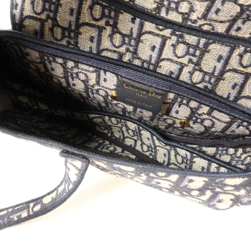 Dior 帆布Saddle Bag金扣手挽袋-5