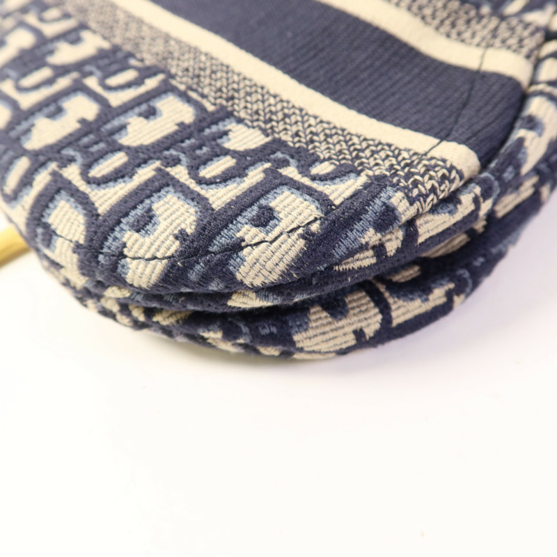 Dior 帆布Saddle Bag金扣手挽袋-12