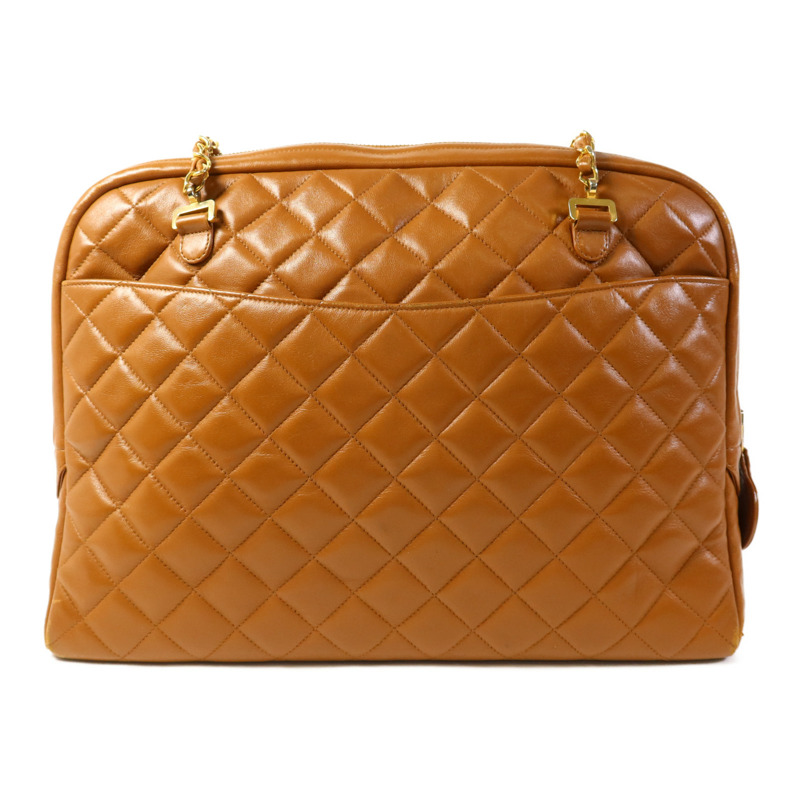 CHANEL 牛皮皮革Vintage Chain Shoulder金扣鏈帶肩背袋-1