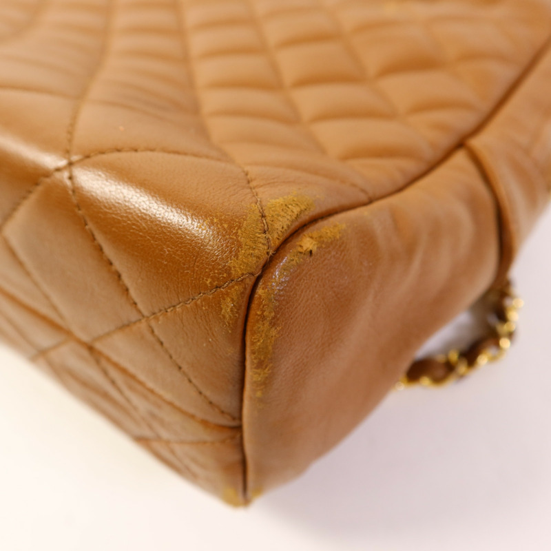 CHANEL 牛皮皮革Vintage Chain Shoulder金扣鏈帶肩背袋-12