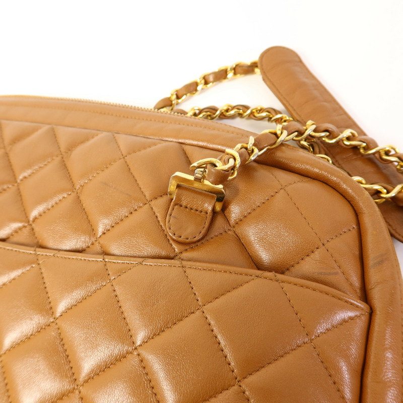 CHANEL 牛皮皮革Vintage Chain Shoulder金扣鏈帶肩背袋-16