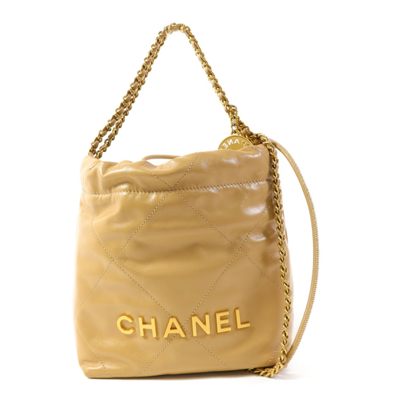 CHANEL 牛皮皮革Chanel 22 Mini鏈帶肩背袋-0