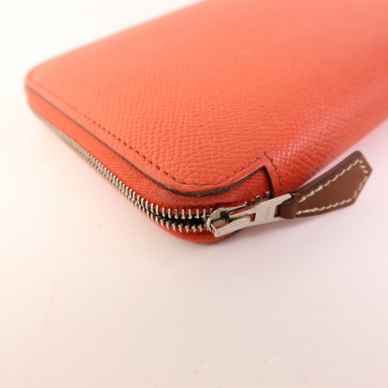 HERMES Epsom皮革Silk'In Long Wallet銀扣長錢包Rose Jaipur-10