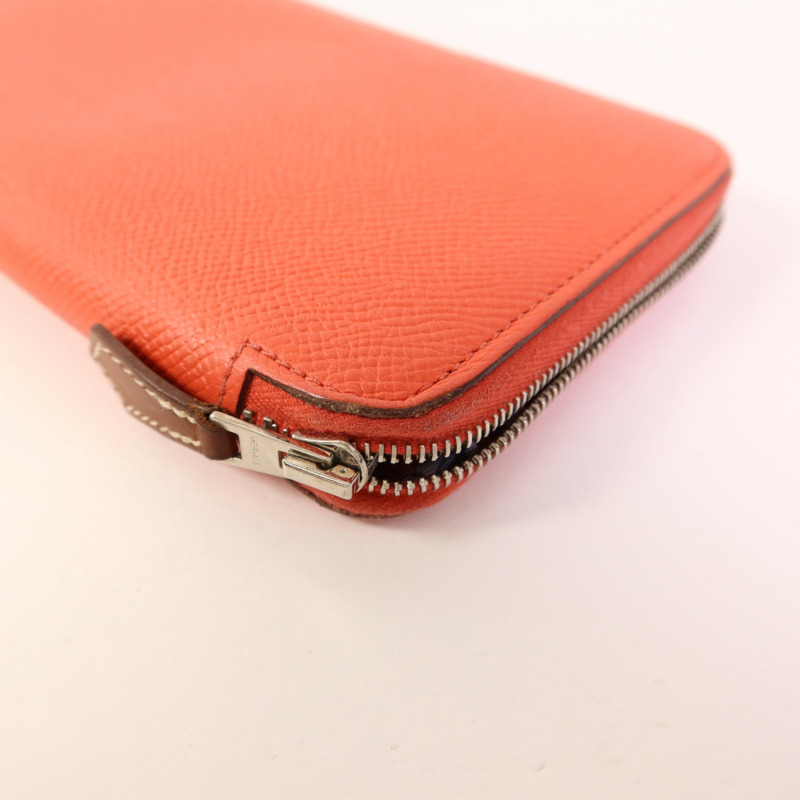HERMES Epsom皮革Silk'In Long Wallet銀扣長錢包Rose Jaipur-11