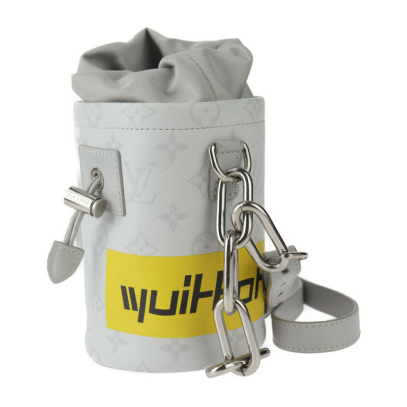 LOUIS VUITTON Chalk Nano 包,白色字母單肩包 M44631,以及灰色皮革,Pochette,R2416123007061-1
