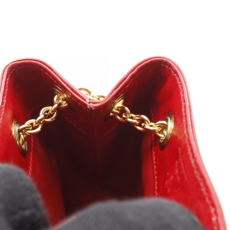 CELINE 紅色皮革鏈條單肩包，二手女款-8