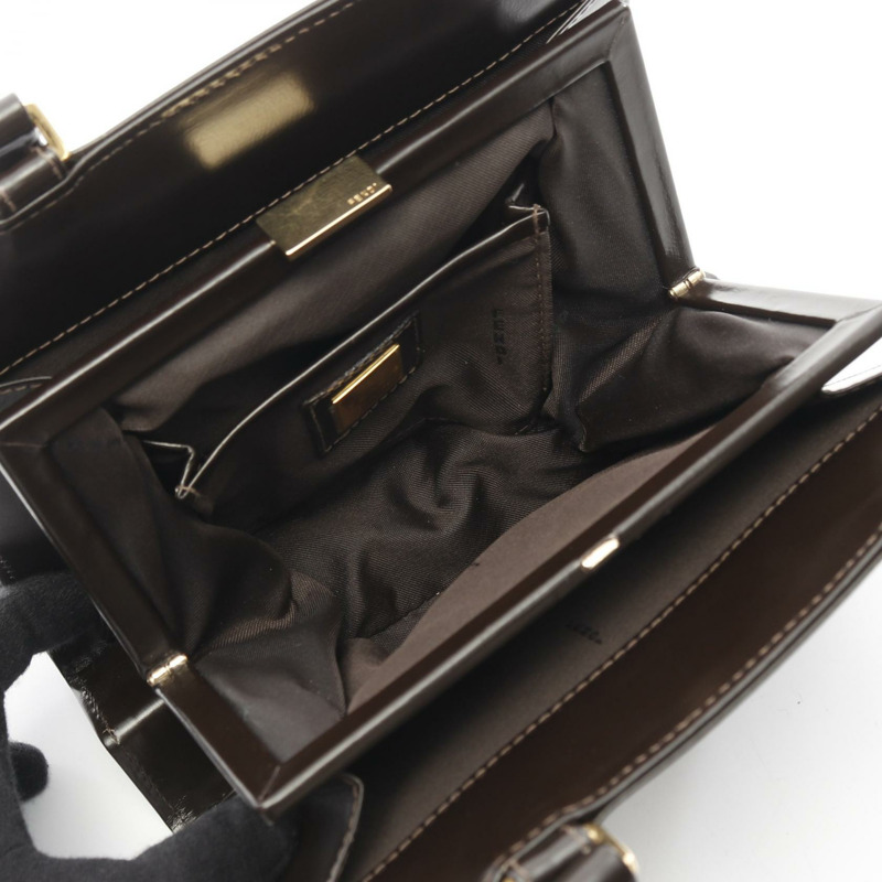 FENDI 手提包 0916432001 皮革 棕色 二手 女士-2