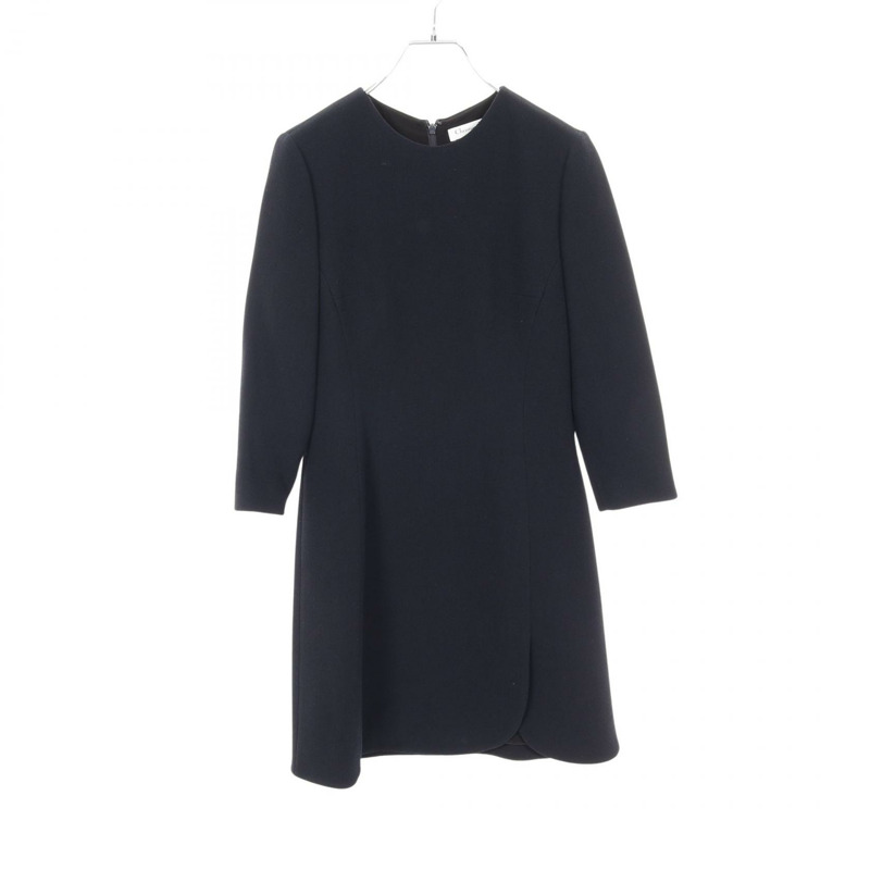 Christian Dior 洋裝 6E21683A1110 羊毛 海軍藍 #F36 二手女士-0