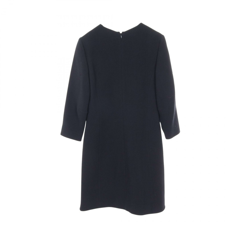 Christian Dior 洋裝 6E21683A1110 羊毛 海軍藍 #F36 二手女士-1