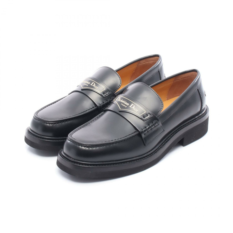 Christian Dior 樂福鞋平底鞋皮革黑色 37 號二手女款-0