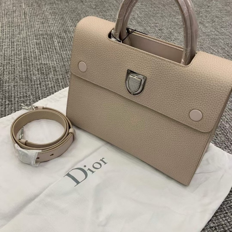 DIOR Diorever 中號粉色皮革手提包 單肩包 有肩帶-1
