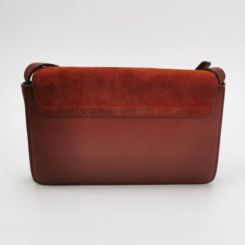 Chloe Faye 小號 牛皮 翻毛皮 拼皮 鏈條扣飾 單肩包-4