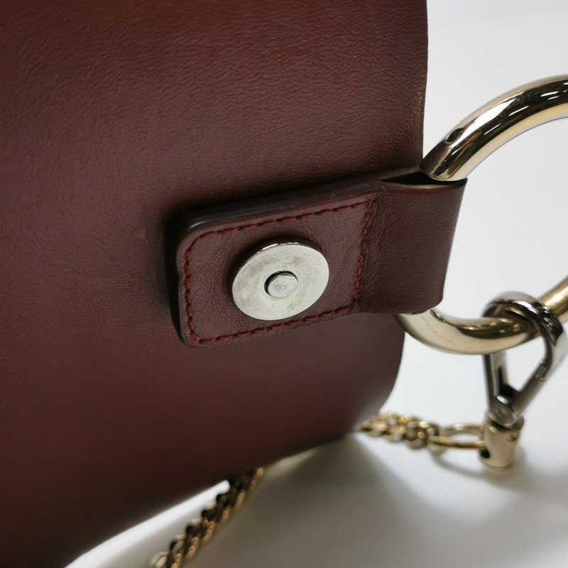 Chloe Faye 小號 牛皮 翻毛皮 拼皮 鏈條扣飾 單肩包-11