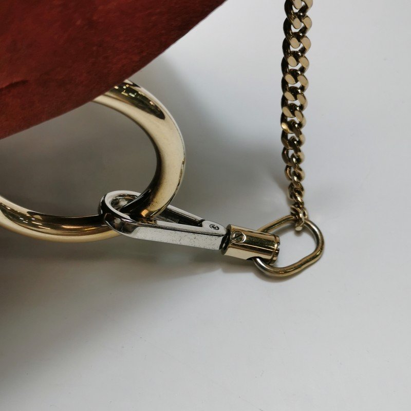 Chloe Faye 小號 牛皮 翻毛皮 拼皮 鏈條扣飾 單肩包-12