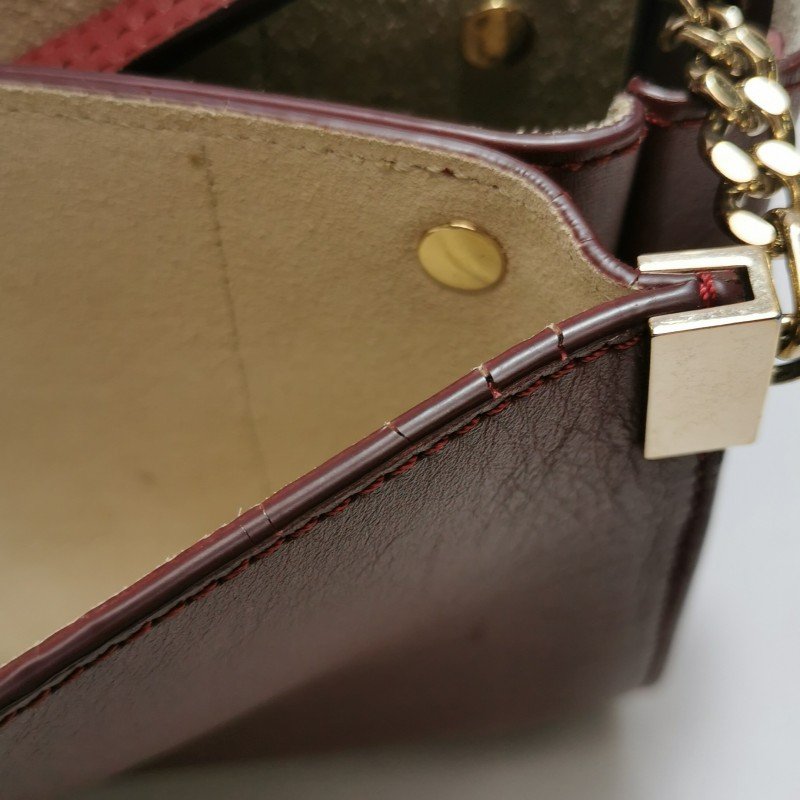 Chloe Faye 小號 牛皮 翻毛皮 拼皮 鏈條扣飾 單肩包-21