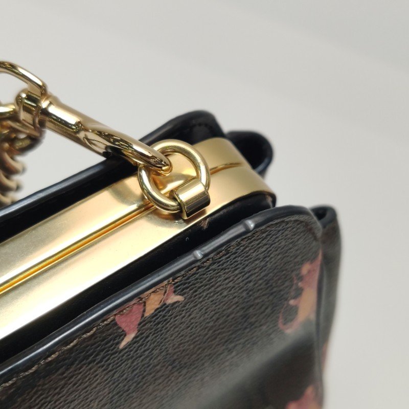 Coach 標準款 牛皮 雙C 老花 小鼠 圖案 斜背包-12