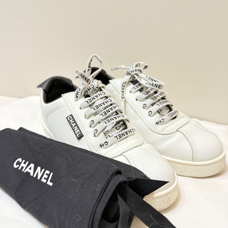 『已出售』Chanel 黑標logo小白鞋38-0