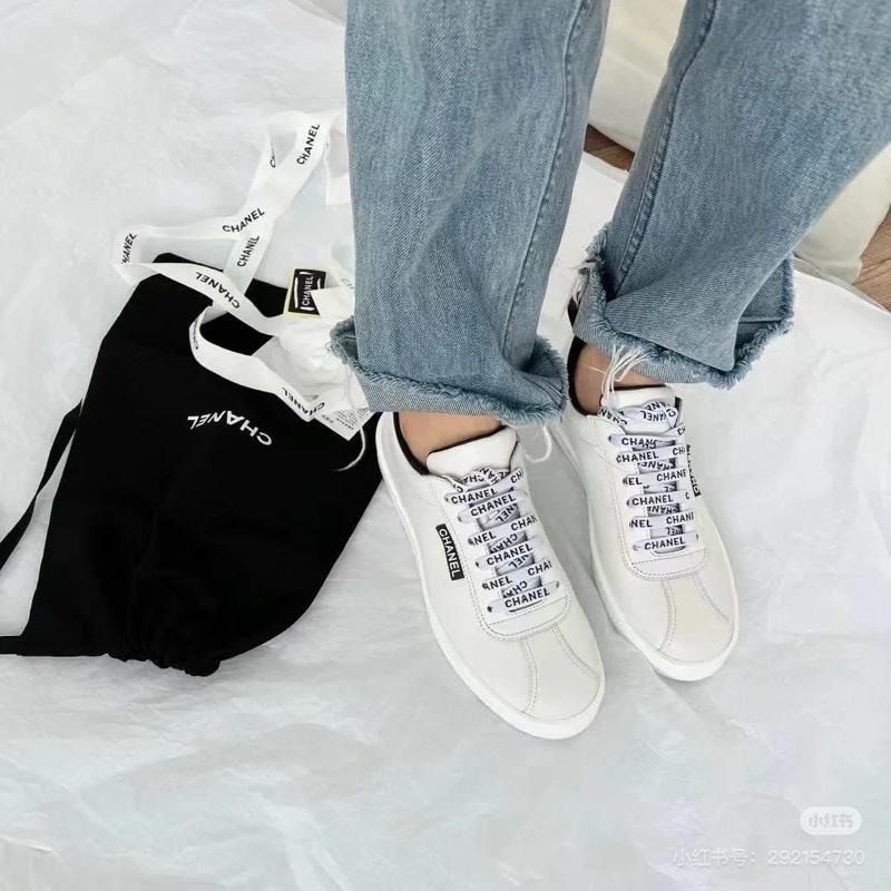『已出售』Chanel 黑標logo小白鞋38-1