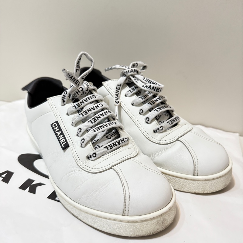 『已出售』Chanel 黑標logo小白鞋38-3