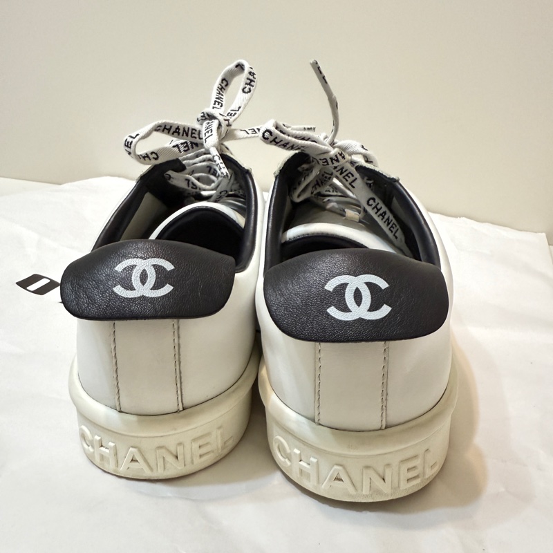『已出售』Chanel 黑標logo小白鞋38-6