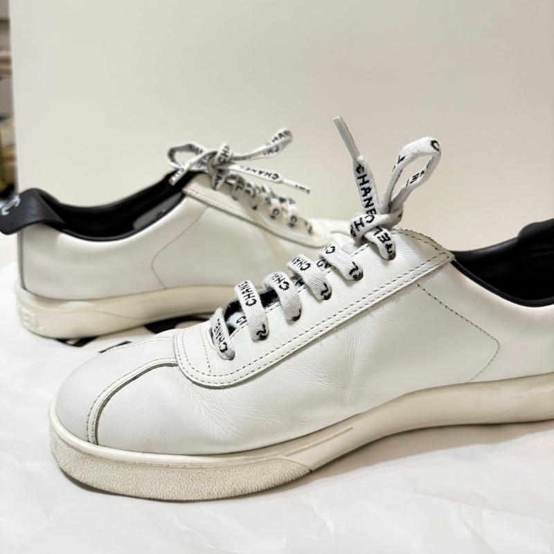 『已出售』Chanel 黑標logo小白鞋38-7