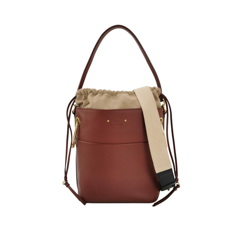 Chloe Roy 牛皮 字母 Logo 穿孔 圓環 斜背包 單肩包-0