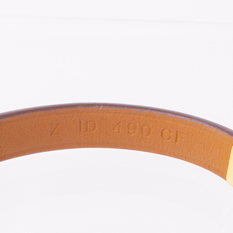 HERMES Swift皮革Rivale Mini Bracelet金扣手帶Etoupe-6