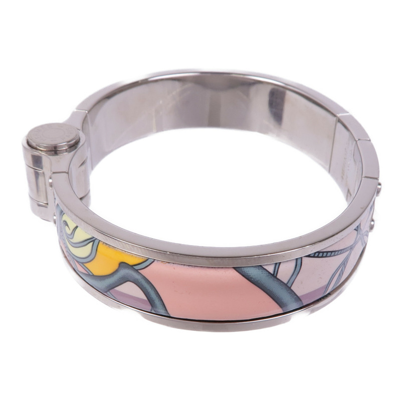 HERMES 金屬/琺瑯Hinged Bracelet銀扣手鐲-1