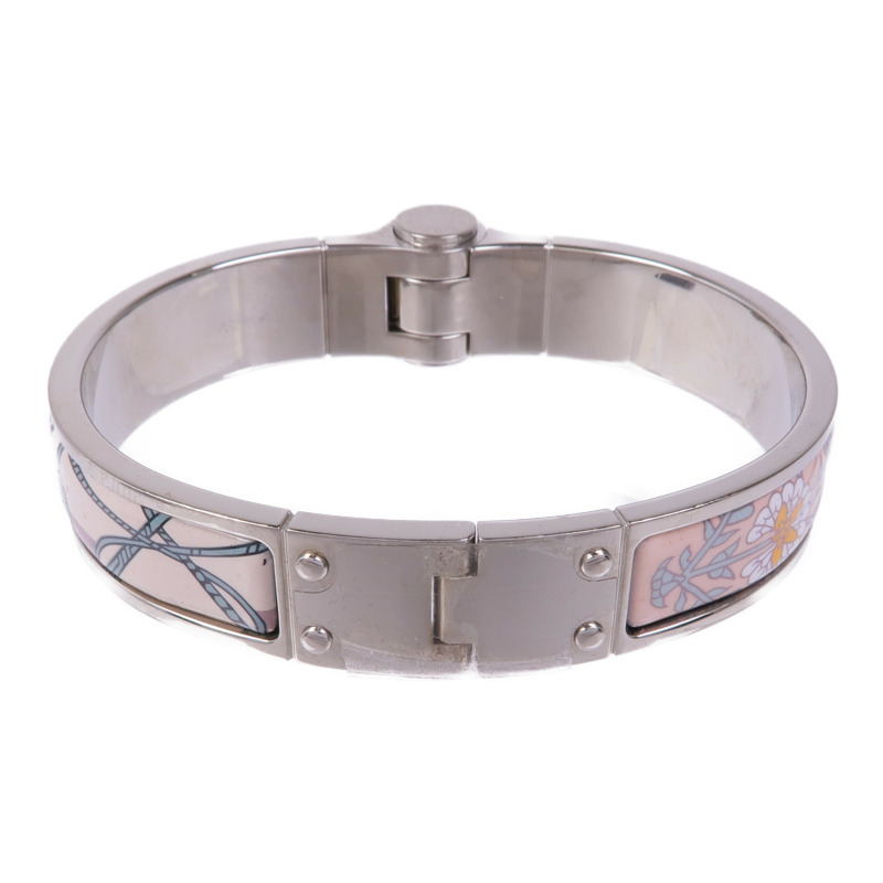 HERMES 金屬/琺瑯Hinged Bracelet銀扣手鐲-2