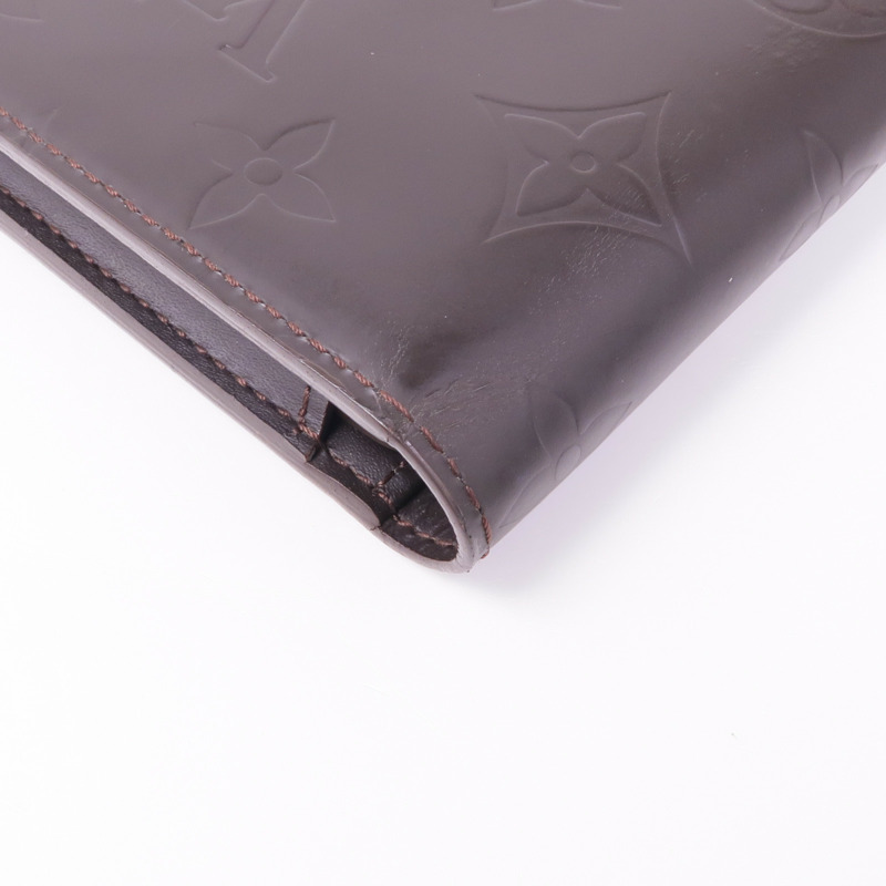 LOUIS VUITTON Monogram Glace Portefeuille Double銀扣長錢包-8