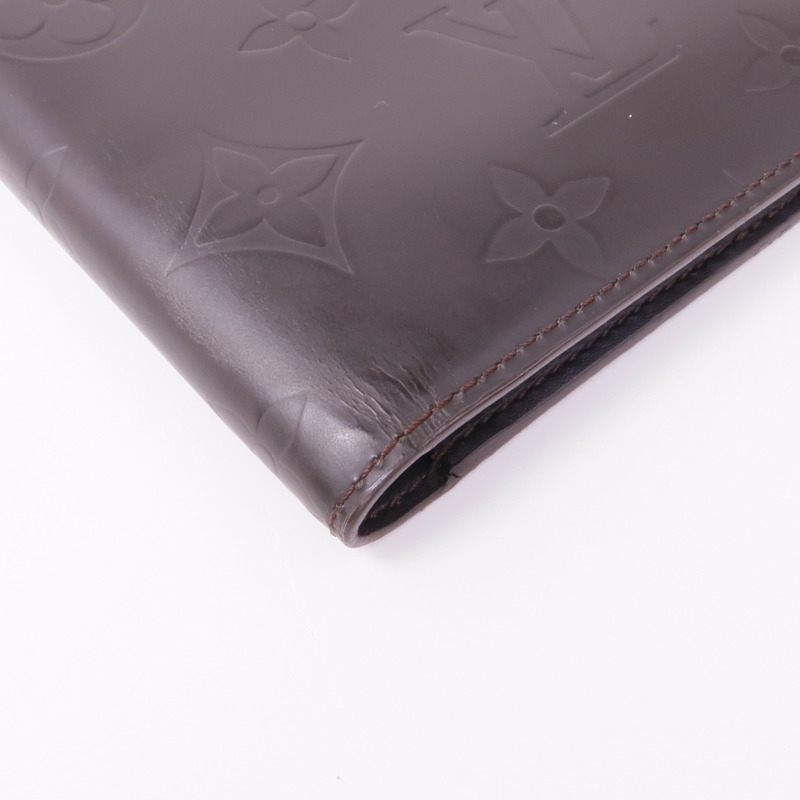 LOUIS VUITTON Monogram Glace Portefeuille Double銀扣長錢包-9