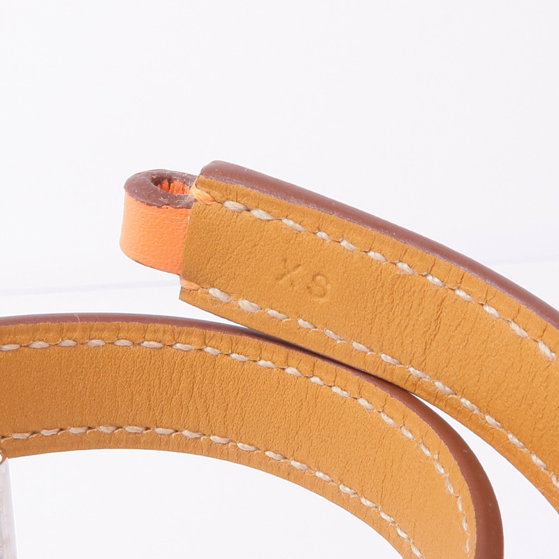 HERMES 【萬聖節商品】皮革Rivale Double Tour銀扣手帶-8