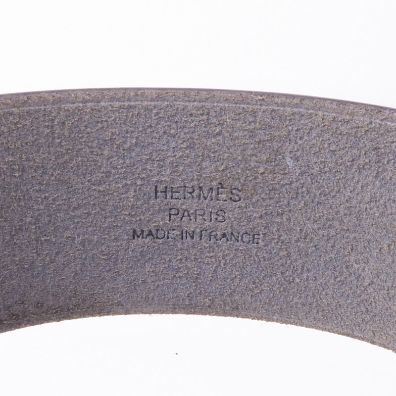 HERMES Swift皮革Cuir Bracelet銀扣手帶Noir-6