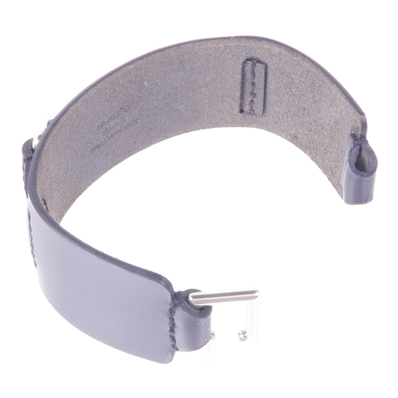 HERMES Swift皮革Cuir Bracelet銀扣手帶Noir-7