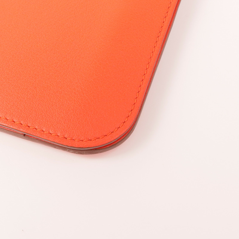 HERMES Swift皮革Dogon GM銀扣長錢包Capucine-6