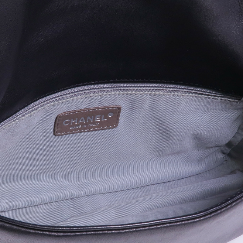 CHANEL 羊皮皮革Shoulder Bag銀扣肩背袋-9