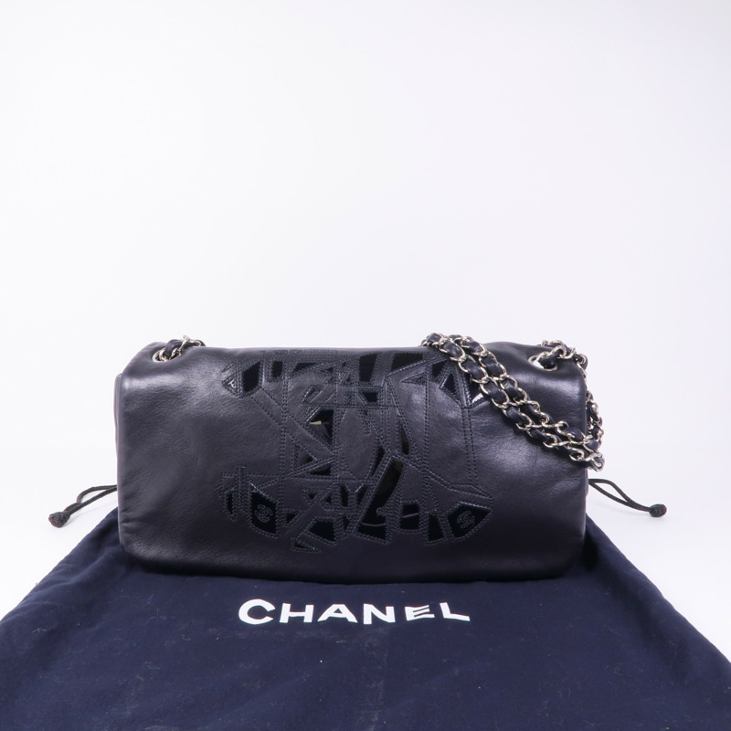 CHANEL 羊皮皮革Shoulder Bag銀扣肩背袋-13