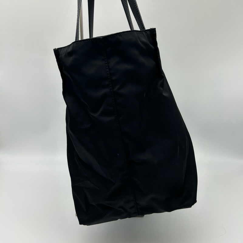 「JL精品代購」prada黑銀降落傘尼龍大號手提單肩托特包-4
