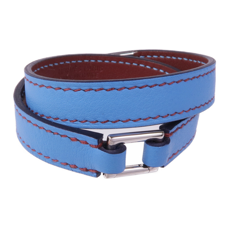 HERMES Swift皮革Rivale Double Tour銀扣手帶-2