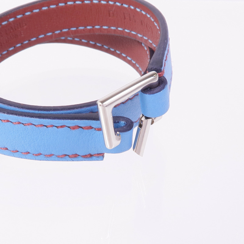 HERMES Swift皮革Rivale Double Tour銀扣手帶-5