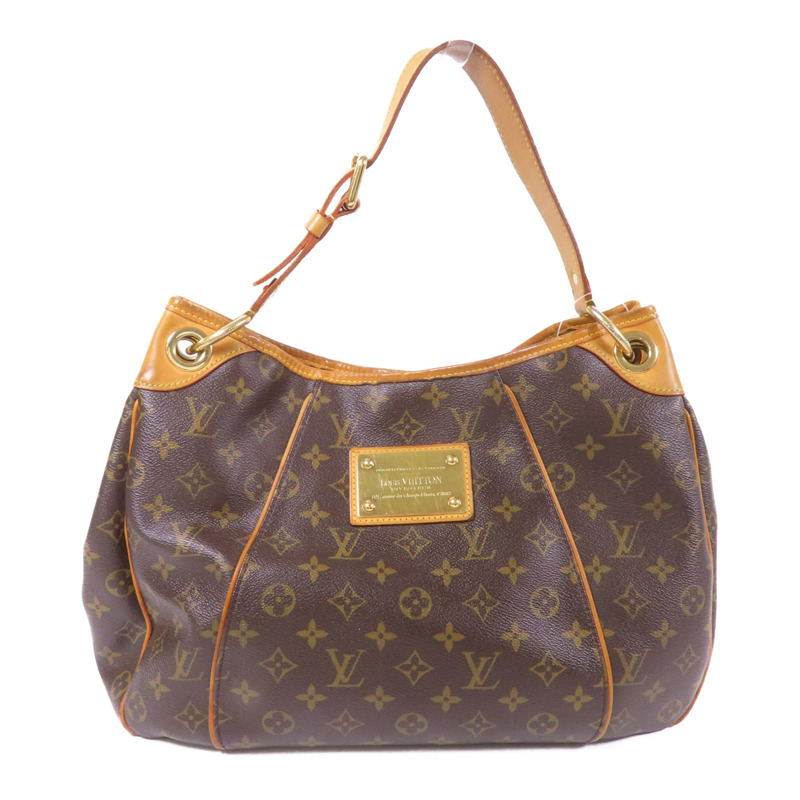 LOUIS VUITTON Monogram Galliera PM金扣肩背袋棕色-0