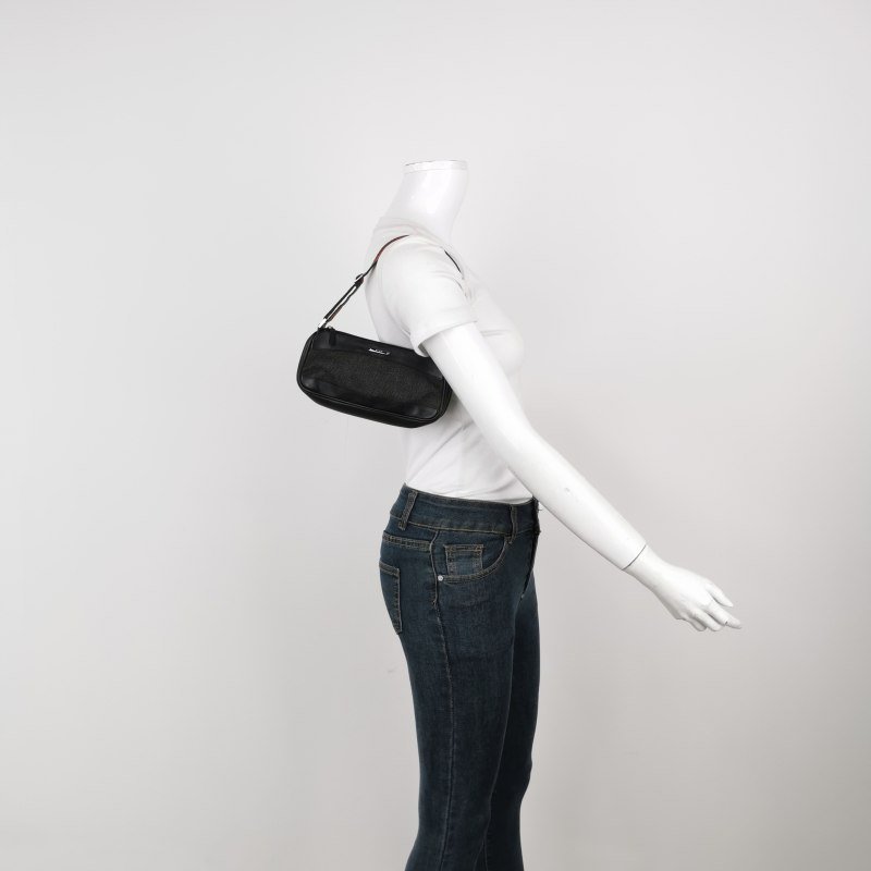 Gucci 牛皮 帆布 拼接 金屬 字母 Logo 拉鍊 單肩包-1