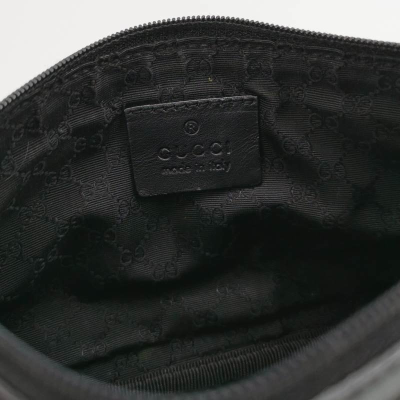 Gucci 牛皮 帆布 拼接 金屬 字母 Logo 拉鍊 單肩包-7