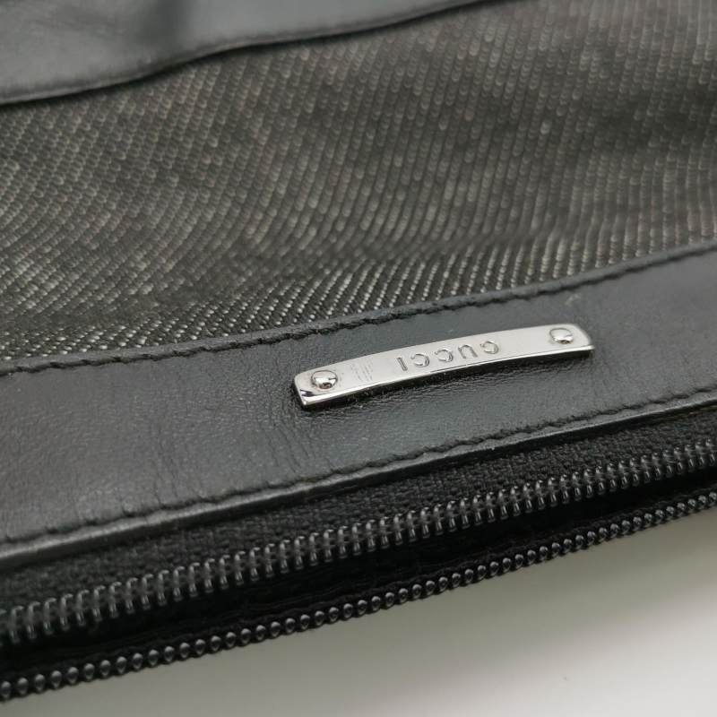 Gucci 牛皮 帆布 拼接 金屬 字母 Logo 拉鍊 單肩包-14