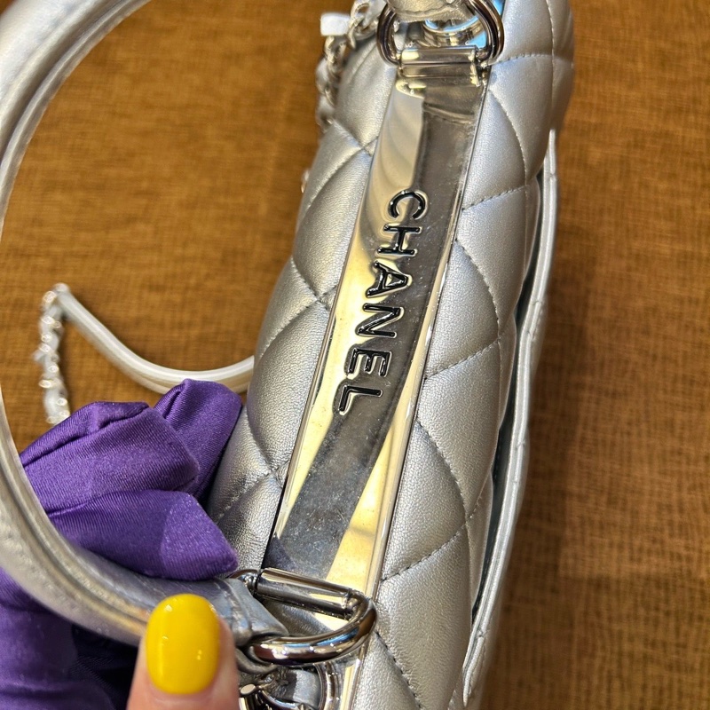 chanel 銀色trendycc中號 約24cm 31開 配件：卡~-10