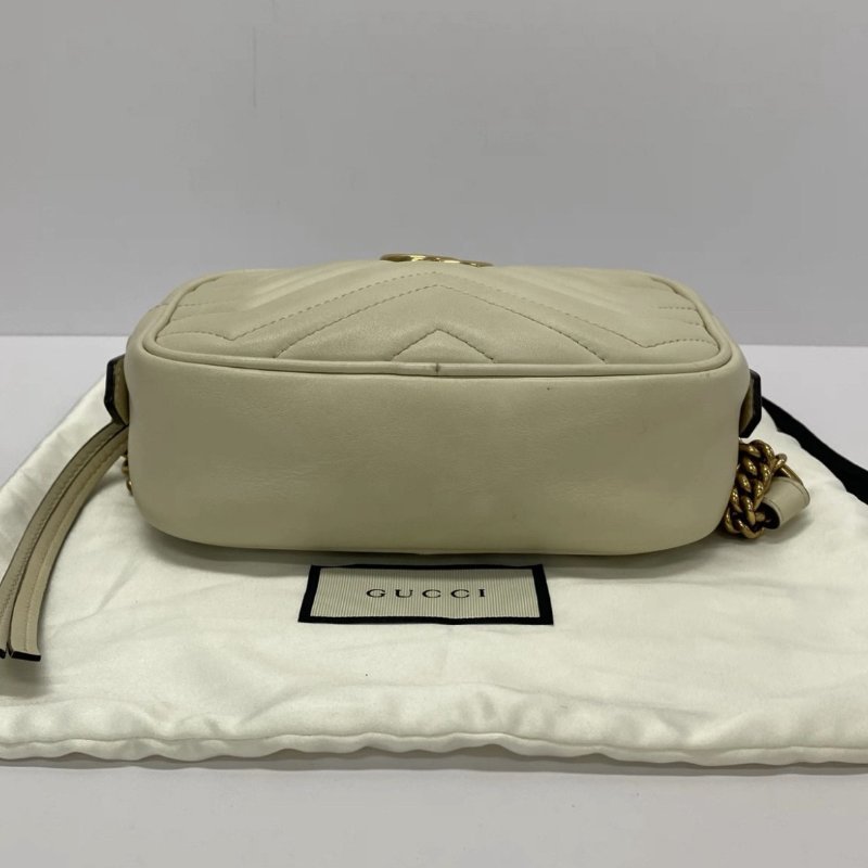 GUCCI Marmont白金雙G相機包 18*11*6 98新配件塵袋-3